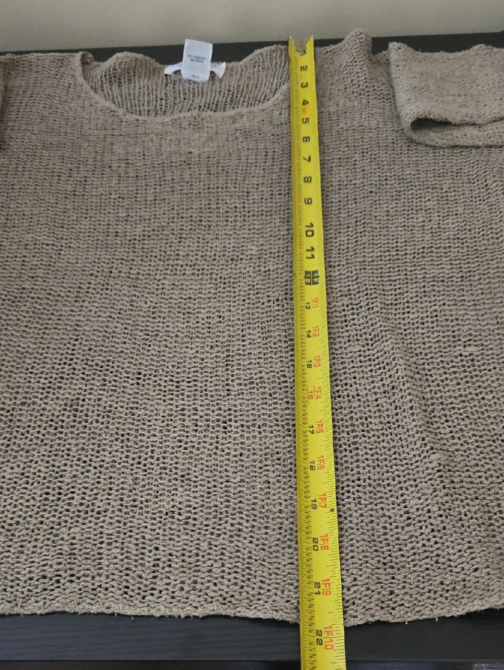 Express Open-Weave Crewneck Silk Sweater in Taupe